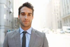 Image of a male model standing in New York City
