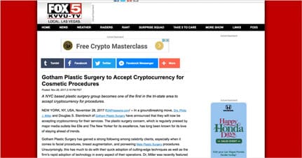 Gotham Plastic Surgery to Accept Cryptocurrency for Cosmetic Procedures