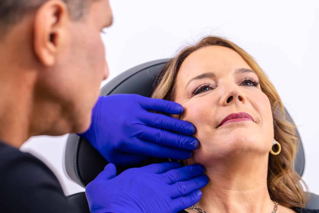 patient undergoing a revision facelift with dr. miller